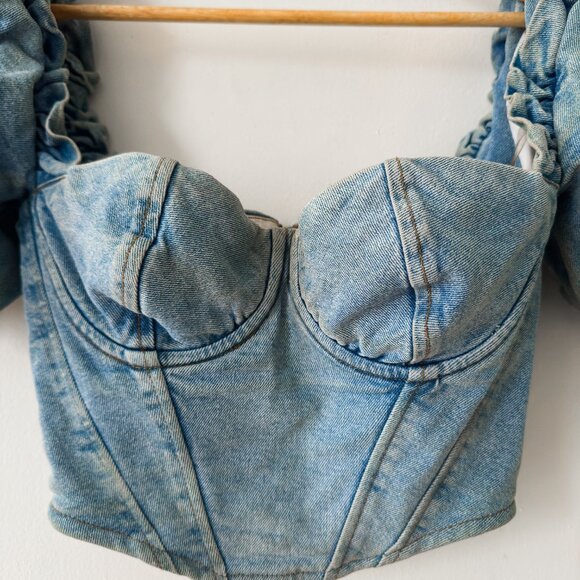 HOUSE OF CB LULETTE DENIM TOP - Picture 5 of 8
